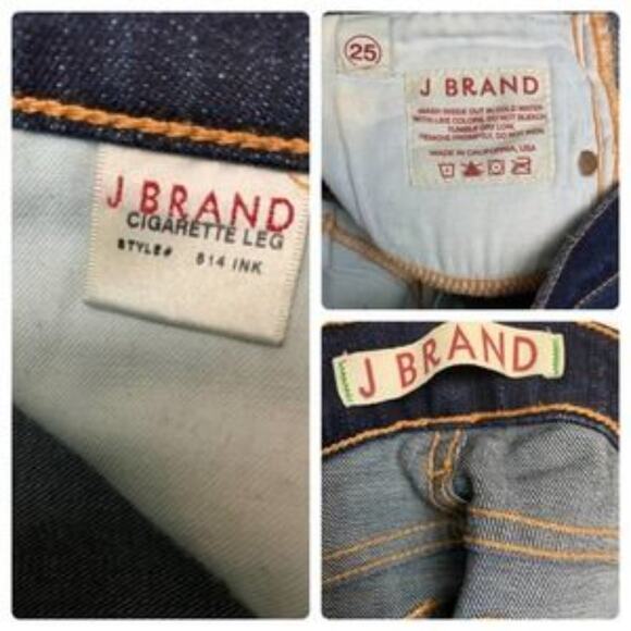 J BRAND Mid-Rise Dark Wash Cigarette Jeans Style 814 Size 25 - Picture 6 of 7